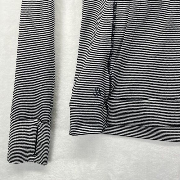 Athleta 1/2 Zip Hoodie Women’s Size XS Striped Heavenly Hail Thumb Hole - Picture 4 of 10